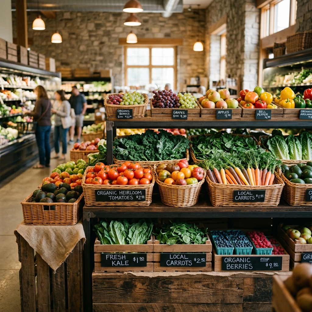 Local retail grocery store fresh produce